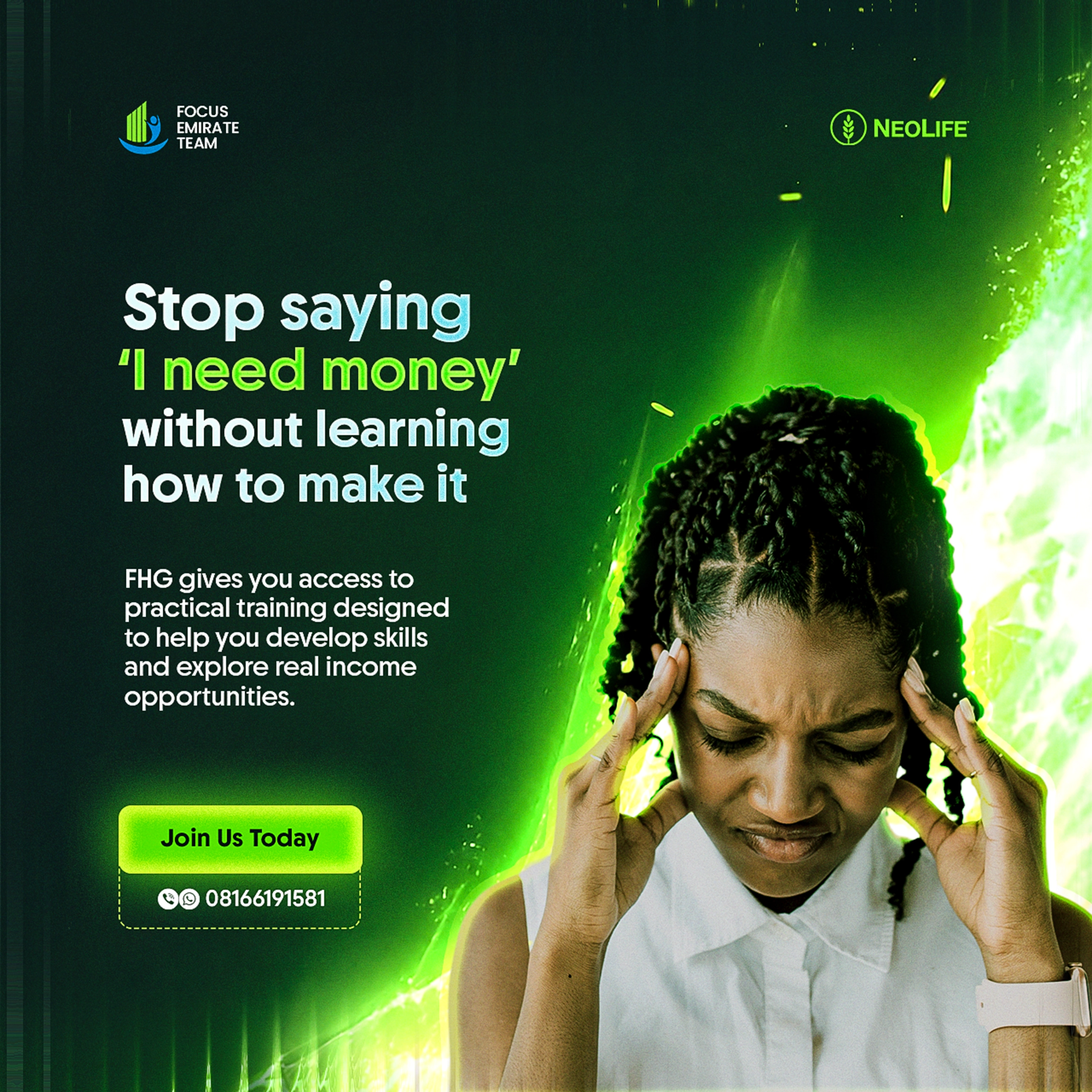 A social media campaign design created for a network marketing and freelancing brand